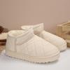 Warm Short Plush Waterproof Leather Snow Boots Women Trend Thick Bottom Winter Ankle Boots Woman Non Slip Platform Cotton Shoes