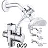 1/2 Brass T-Adapter Bidet Adapter for Bidet Sprayer Toilet with Shut Off Valve Finish Hand Held Bidet Attachment