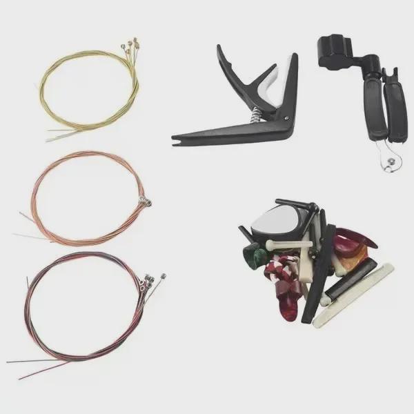 Guitar & Ukulele Accessory Set: Strings, Picks, Tuners, Finger Sets