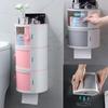 1PC Bathroom Toilet Paper Holder Paper Tissue Box Plastic Toilet Dispenser Free Punching Wall Mounted Roll Paper Storage Box