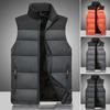 Windproof Men Vest Cotton Padded Thicken Plus Size Zipper Waistcoat for Daily Wear