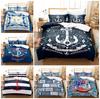 3D Digital Printed Home Bedding Set with Anchor Pattern, Quilt Cover, Pillowcase, Bedding Set with AU/EU/US Full Size Home Decoration