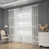 White Floral Embroidered Sheer Curtain For Dining Room Living Room Voile Curtain Panel Window Drape For Bedroom Sliding Glass Door Living Room Home