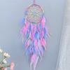 Dream Catcher Hand-woven Colorful Feather Wind Chimes Bedroom Hanging Ornaments Wall Decor Festival Party Gifts Home Accessory