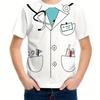 Funny Cartoon Doctor  3d Print Boys Creative T-Shirt Casual Lightweight Short Sleeve Tee Tops Boys Clothes for Summer