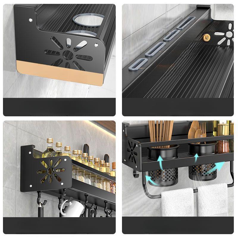 Kitchen Organizer Shelf Wall-mounted Spice Storage Rack Kitchen Knife Holder Wall Seasoning Chopstick Spoon Shovel Storage