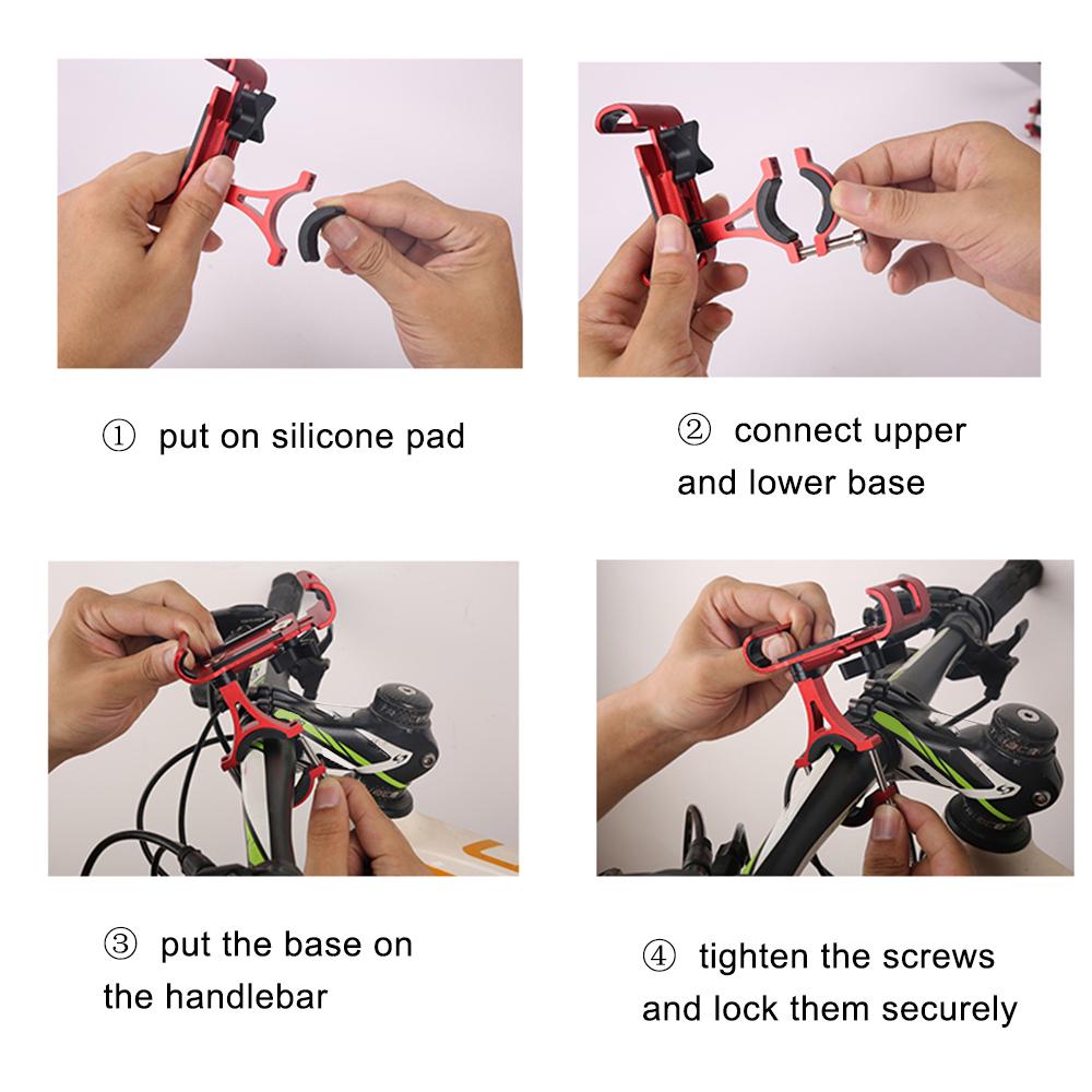 Mountain Bicycle MTB Aluminum Alloy Phone Holder Motorcycle Cellphone Handlebar Mount Cradle