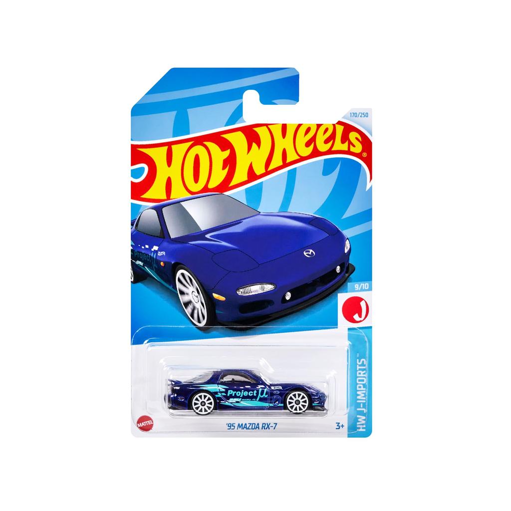 Hot Wheels Basic Car Mazda Vehicle Toy Mini Car for Ages 3 and Up Blue HXR27 '95 RX-7