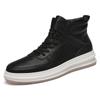 Luxury Men Sneakers Comfy Men Lace-up Solid Ankle Boots Man High Top Shoes Genuine Leather Casual Boots Minimalist Shoes for Men
