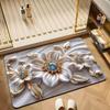 Flower Printing Bathroom Thickening Mat Bath Non-slip Carpets In Wash Basin Bathtub Side Floor Rug Shower Room Doormat Memory Foam 3D Pad
