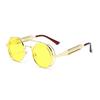 SHAUNA Retro Metal Punk Sunglasses Round Women Gothic Spring Steampunk Shades Men UV400