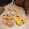 Vintage Matte Flat-bottomed Baotou Half Slippers Women's 2025 Summer Commuter Casual Muller Slippers