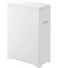Yamazaki Slim Trash Can with X X 1524 Lid, Side-Opening Type, White, W18.6 D38.6 H55cm, Tower, Thin, Sorting,