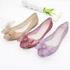 Fashion Comfortable Hollow Design Butterfly-knot Flat Sandals Women Transparent PVC Casual Jelly Shoes Pointed Toe Non-Slip Beach Sandal
