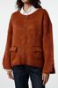 Women's Fashion Stylish Cardigan Brown Soft Textured Coat Knitwear Cardigan
