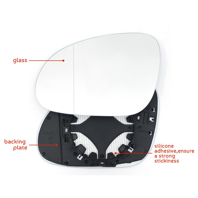 For VW Golf GTI 6 MK6 2009-2012 Car Left Right Rearview Side Wing Mirror Glass Heated Durable Exterior Part Wide Angle Rear View