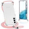 Protective Case - PROSHOP - for Samsung Galaxy S22 Plus - Flexible - Shockproof - Pink Lanyard