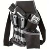 Single Side Tool Belt Pouch for Electrician Carpenters and Builders, Durable Canvas Construction, Black