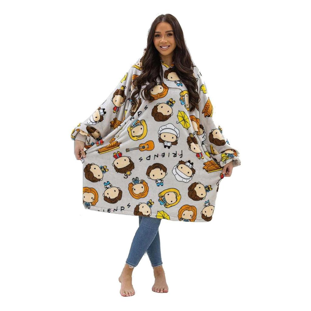 Friends Unisex Adult Fleece Sherpa Lined Oversized Blanket Hoodie