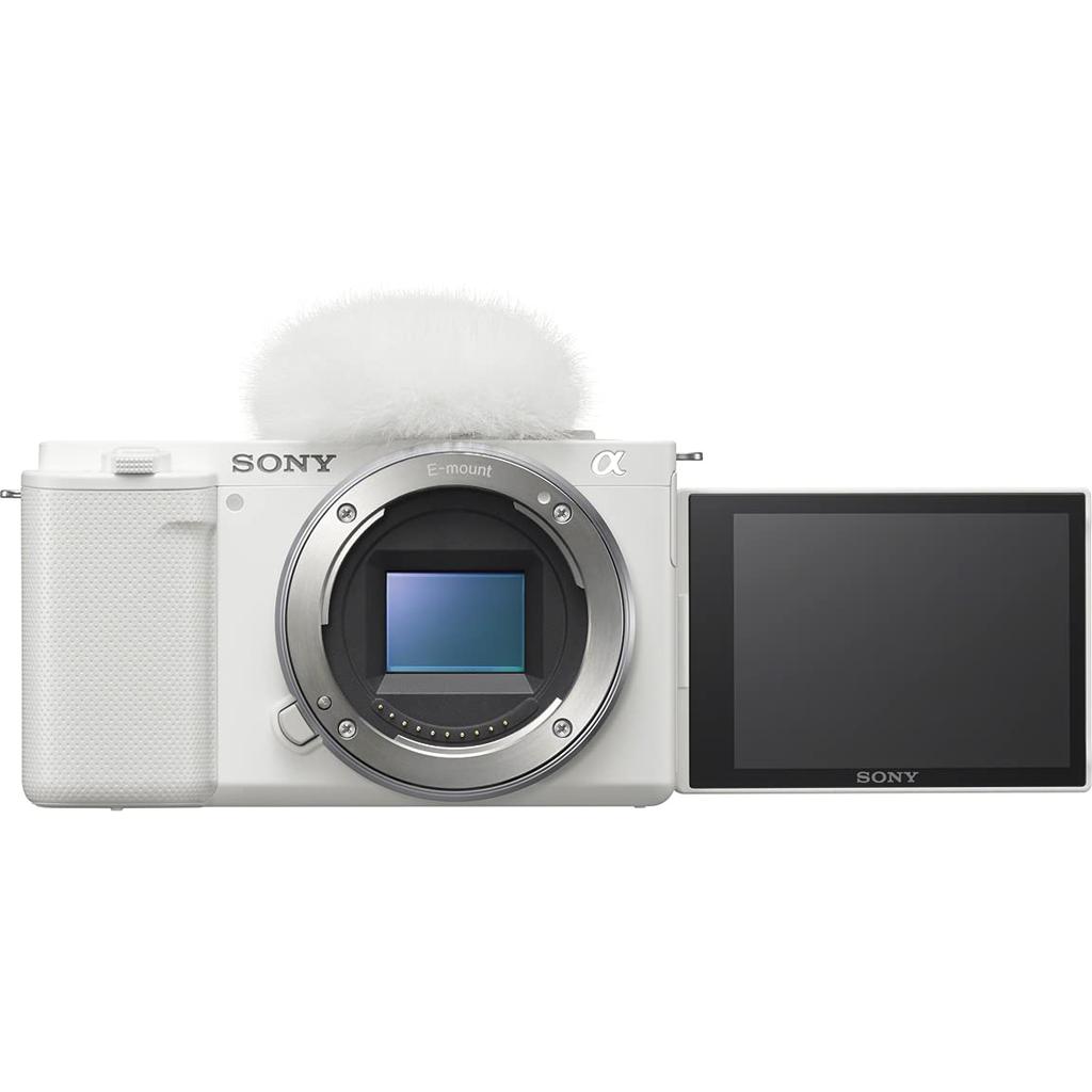 Sony ZV-E10 W Vlog Camera with Interchangeable Lenses, APS-C Mirrorless Camera, White, Includes Windscreen, Body (No Lens)