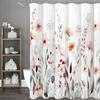 Spring Flower Plant Shower Curtain, Bathroom Decorative Shower Curtain, Waterproof Shower Curtain with Hooks
