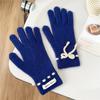 New Solid Color Gloves For Women In Winter Versatile For Students Cute Five Finger Knitted Knitted Couple Touchscreen Cute Warm Cycling