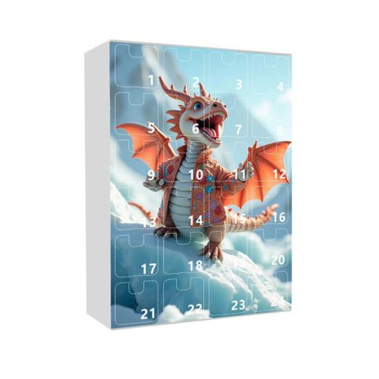 Christmas Advent Calendar 24 Acrylic Christmas Tree Ornaments Dinosaur Pendant Festive Bag Charms Creative Countdown Decor for Home Holiday Party