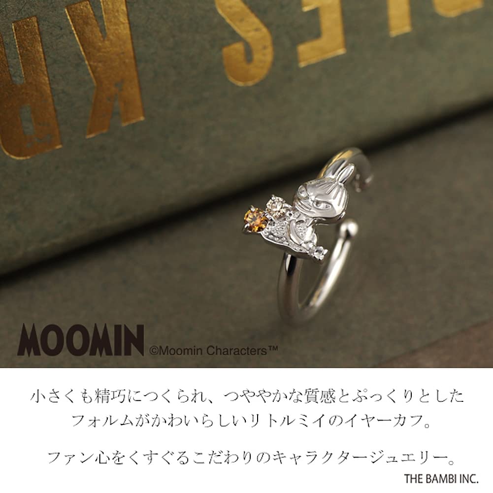 [Shinjuku Gin No Kura] Moomin Little My Ear Cuff (Single Ear) for Women, 925 Sterling Silver with Zirconia, Non-Pierced Earring, Official