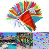 40M 60pcs Multicolored Triangle Flags Bunting Party Banner Pennant Festival Outdoor Decor For Home Garden Wedding Shop Street Decor