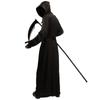 Men's Black Devil Halloween Costume, Festival Sickle Role Play Costume, Death Stage Performance Costume
