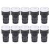 10Pcs AD16‑22DS LED Signal Light White High Brightness Indicator Equipment AccessoryAC220V