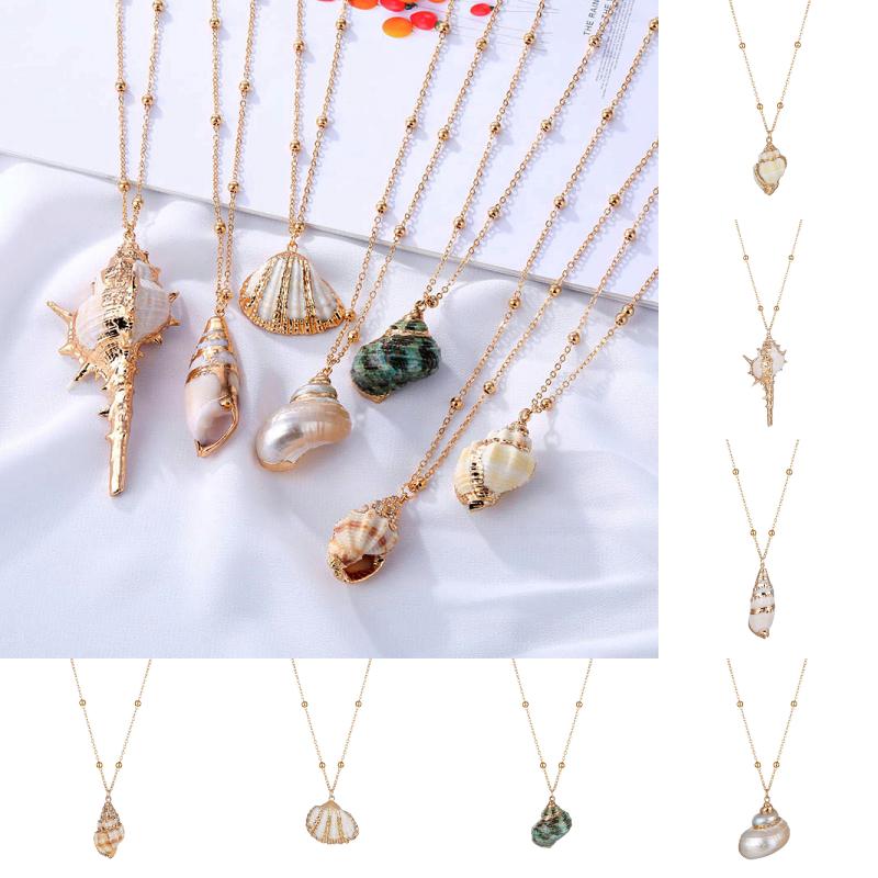 Bohemian Beach Wind Natural Shell Pendant Personality Male and Female Conch Necklace