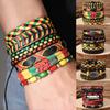 Men's Multi-layer Leather Woven Bracelet Fashion Gothic Life Tree Bracelet Casual Hand Accessories Six-piece Set