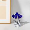 Yousheng Faux Crystal Rose Flower Ornament Handmade Bouquet Figurine Mini Flower Vase Decoration Wife Girlfriend Women Wedding Anniversary Birthday