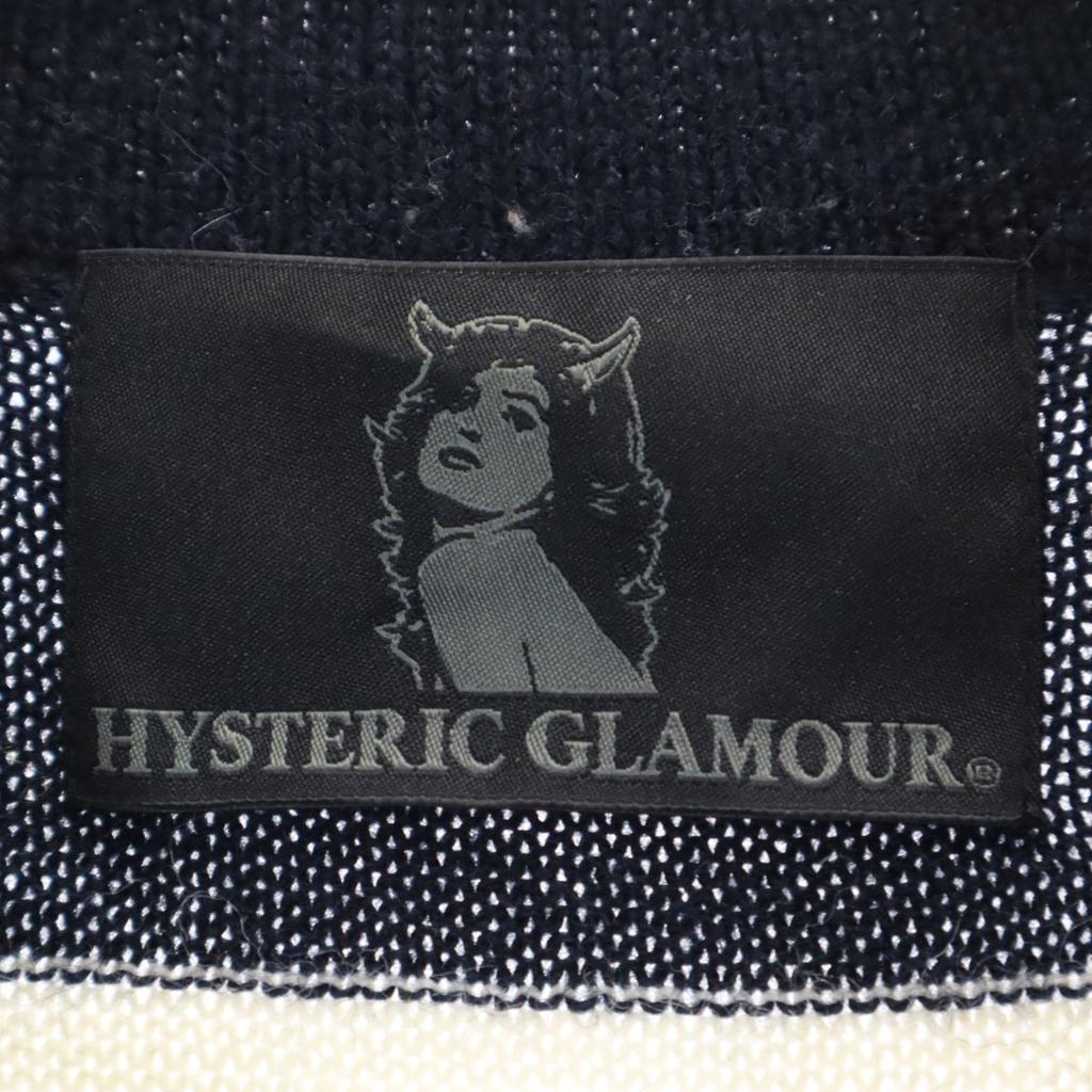 HYSTERIC GLAMOUR Long Sleeve Cardigan F Navy System Knit Women Used