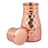 Copper Bedroom Jar with Inbuilt Glass | Diamond Design | Handcrafted, Leakproof, Jointless | Ayurvedic Benefits, Antioxidant Properties | 1200 Ml