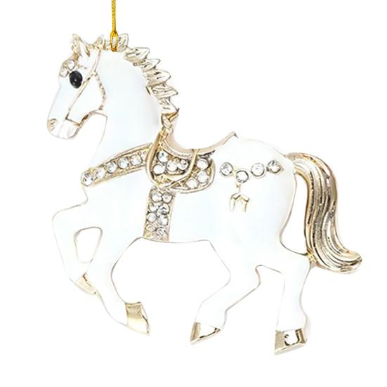 Horse Christmas Ornaments Sparkly Rhinestone Horse Hanging Decoration Acrylic Christmas Tree Ornament for Winter Xmas Party Supplies Holiday Home