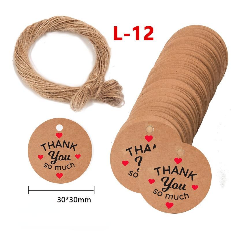 About 50PCS Kraft Paper Tags DIY Handmade/Thank You Multi Style Crafts Hang Tag With Rope Labels Gift Wrapping Supplies Wedding Favors