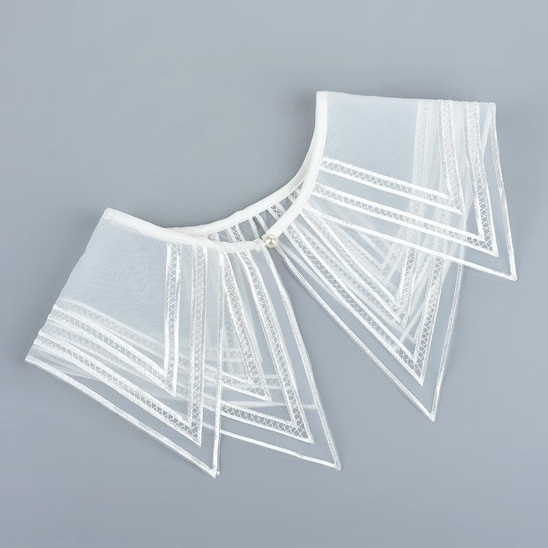 Белая шаль с кружевной отделкой и воротником Питер Пэн - Женский милый модный аксессуар