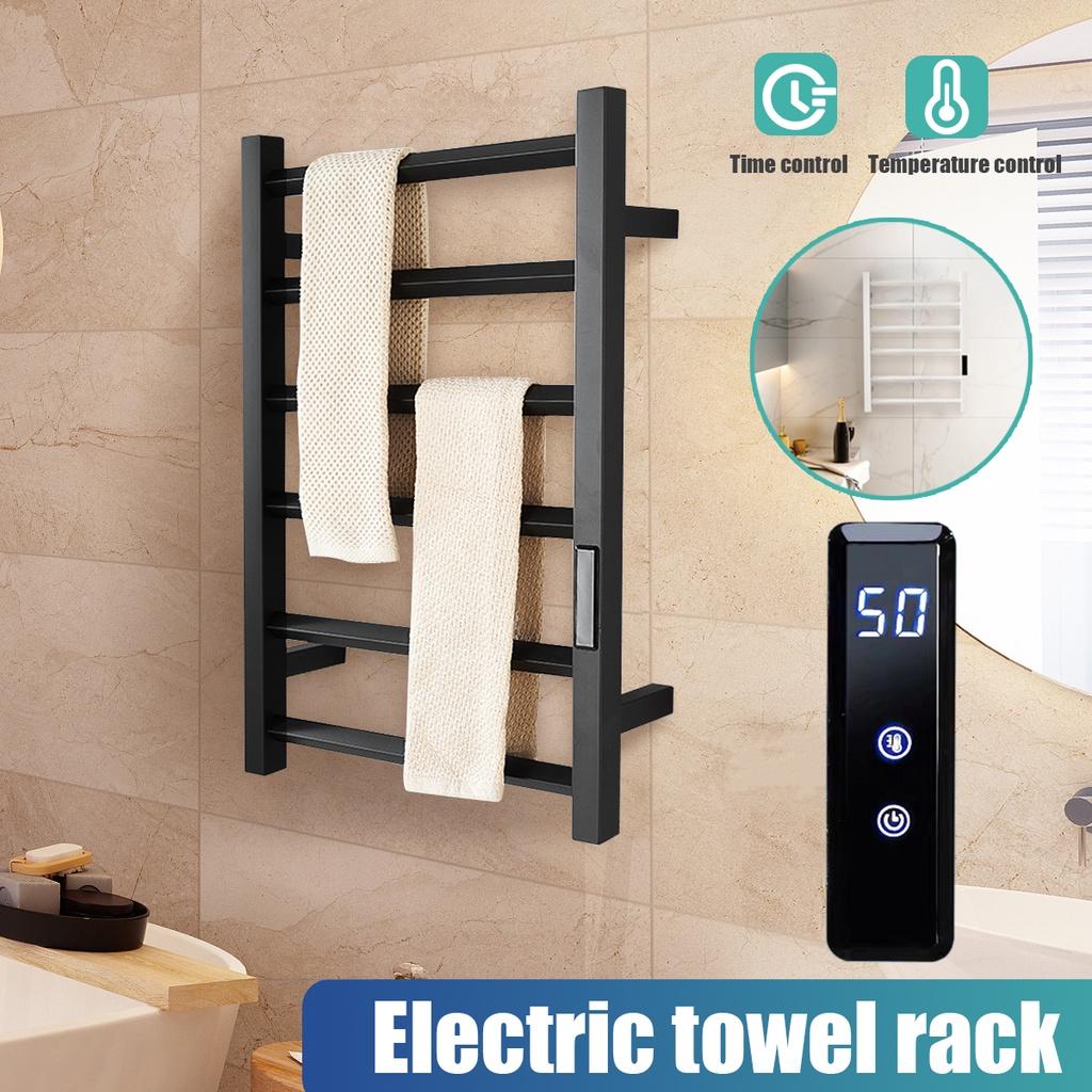 80W IPX5 Waterproof Bathroom 45°~70℃ 304 Stainless Steel Temperature &Time Control Smart Home Heated Towel Rail Electric Towel Rack