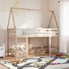 VidaXL Bunk Bed with Ladder and Roof 90x200 Cm Solid Pine Wood, Mid Sleeper Bed, Loft Bed with Ladder, Bed 3282110