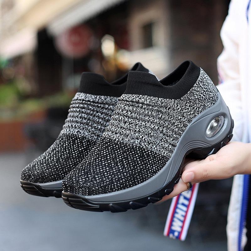 Plus-size Women's Shoes Air-cushioned Fly-woven Sports Shoe Covers Foot Shoes Fashionable Casual Shoes Sock Shoes