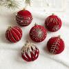 Flocked Christmas Hanging Balls Set 8cm Xmas Tree Ornaments Holiday Festival Party