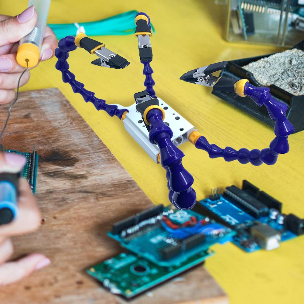Table Clamp Soldering Helping Hand Third Hand Tool Flexible Arm Soldering Third Hand Tool Soldering Station Welding Repair Tool