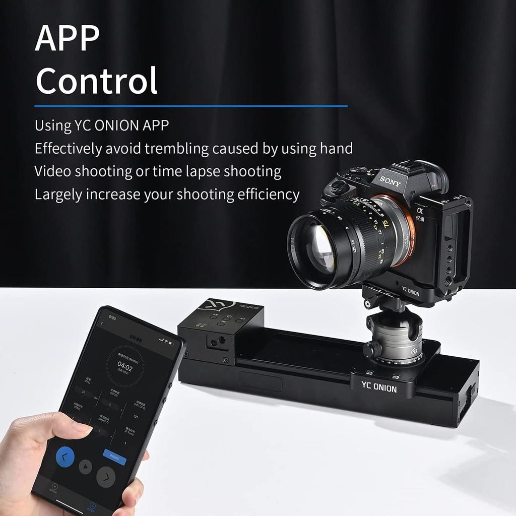 YC Onion Motorized Camera 26cm with App Slider Rail Track Compatible with YC Onion Maximum Load Capacity 10kg for DSLR Video and GoPros Slider,