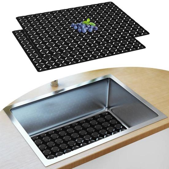 Sink Mat PVC Hollow Rhombus Cuttable Rectangle Anti-slip Ceramic Stainless Steel
