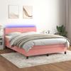 VidaXL Slat Bed Base with Mattress and LED, Upholstered Bed, Double Bed, Adult Bedroom Interior Bed, 3134284