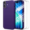 Protective Case - BOOLING - for iPhone 17 - Soft Flexible Silicone - Dark Purple - 2 Tempered Glasses