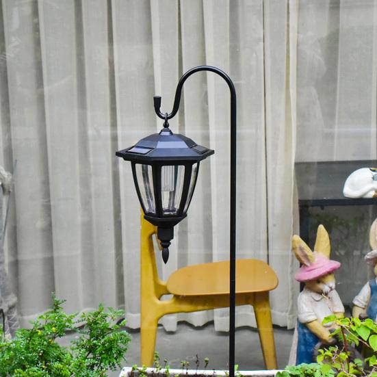 Flower Pot Holder Height Adjustable Rustproof Corrosion Resistant Bird Feeder Pole Solar Light Lantern Hanger Hook Garden Supplies