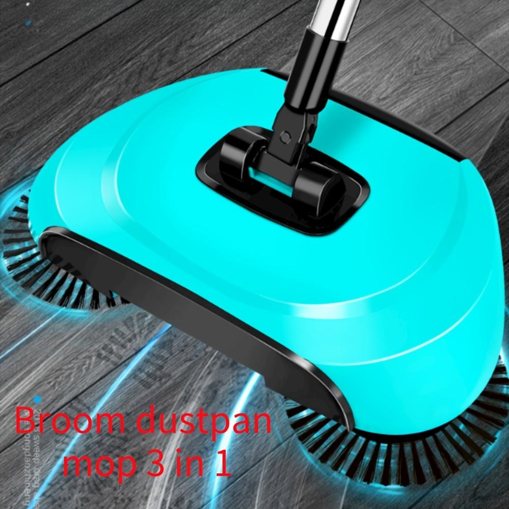 3-in-1 Multifunctional Hand-propelled Sweeper Vacuum Cleaner Hand-propelled Sweeper with 1/2/4 Rag To Clean the Sweeping Artifact Sweeper.